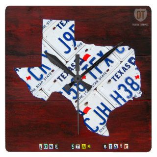 Texas License Plate Map Clock