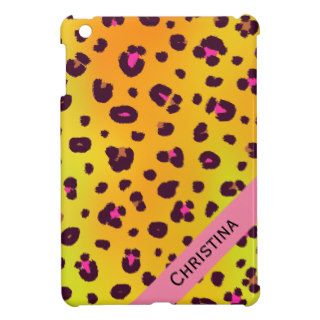 Orange Leopard Print Personalized iPad Mini Case