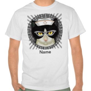 Tuxedo Cat Nurse Tee Shirt