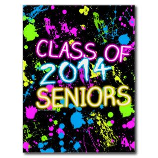 Neon Graffiti Class of 2014 Seniors Graduation Post Card