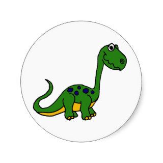 XX  Adorable Cute Dinosaur Cartoon Round Stickers