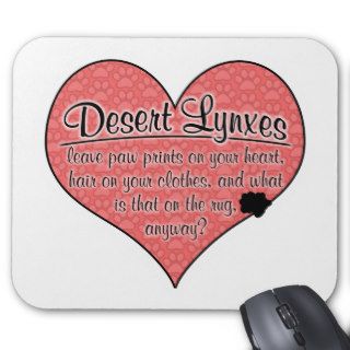 Desert Lynx Paw Prints Cat Humor Mousepads