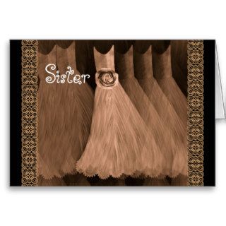 SISTER Maid of Honor Invitation ANTIQUE COPPER Greeting Cards