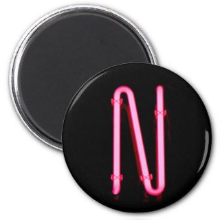 Letter "N" Neon Light Monogram Fridge Magnet