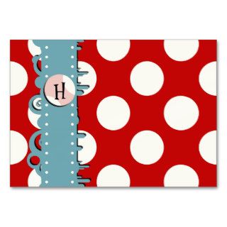 Artistic Abstract Retro Polka Dots Red White Blue Business Cards