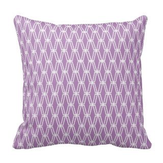 Diamonds Geometric Pattern   Lavender White Pillow