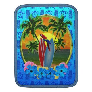 Tropical Sunset Blue Tiki iPad Sleeve