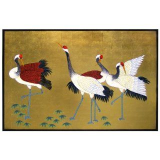 Oriental Wall Plaque   Dancing Cranes (1 Panel)   Decorative Plaques