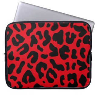 Animal Leopard Print in Red Laptop Sleeves