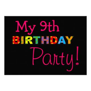 My 9th birthday party announcement