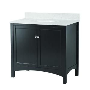 Foremost Haven 37 in. W x 34 3/4 in. H Vanity in Espresso with Marble Vanity Top in Carrara White TREACA3722