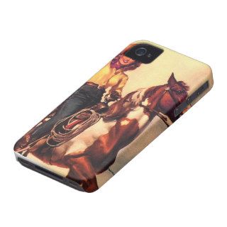 Cowgirl on Her Horse iPhone 4 Cases