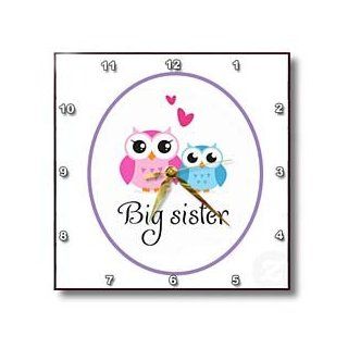 dpp_157415_3 EvaDane   Quotes   I love my big sister. Cute owls.   Wall Clocks   15x15 Wall Clock  