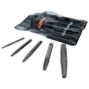 URREA 1/8 in. to 3/4 in. Pouch Set of Spiral Bolt Extractors Screws 5 Piece 9500B