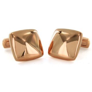 Stainless Steel Square Rose Gold Plated Cuff Links West Coast Jewelry Cuff Links