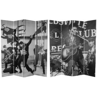 Six Foot Tall Double Sided 'Elvis Presley Acoustic' Canvas Room Divider Decorative Screens