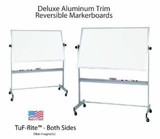 Deluxe Reversible Markerboard   Aluminum (Tuf Rite Both Sides) 4'H x 6'W  Easel Style Dry Erase Boards 