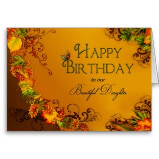 HAPPY BIRTHDAY DAUGHTER    FALL LEAVES GREETING CARD