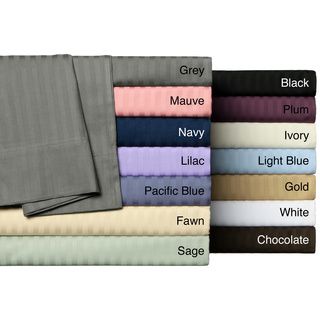 Wrinkle Resistant Woven Stripe All Cotton Sheet Set Sheets