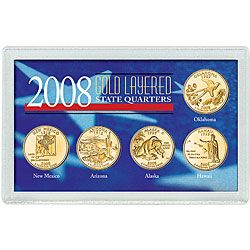 American Coin Treasures 2008 Gold layered Statehood Quarters American Coin Treasures Coins