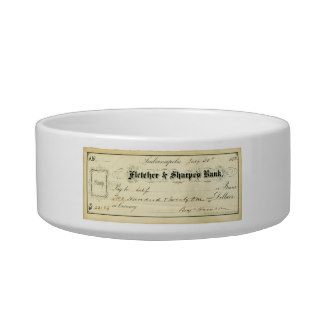 Benjamin Harrison Signed Check July 30th 1875 Pet Food Bowls