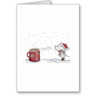 Cute hand drawn mouse design for Christmas Cards
