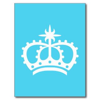 Blue And White Royal Crown Silhouette Postcard