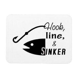 Hook Line Sinker Fishing Rectangle Magnets