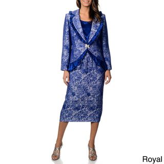 J. Lauren International Women's Jacquard 3 piece Skirt Suit Skirt Suits