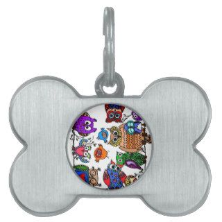 Group of Owls Pet ID Tag