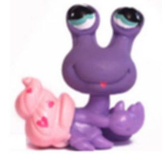 Hermit Crab # 554 (purple and pink with blue eyes)   Littlest Pet Shop Replacement Figure Loose Retired LPS Collector Toy (Out Of Package/OOP) 