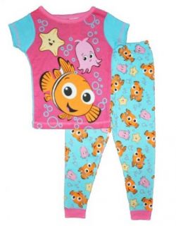 Finding Nemo Toddler Girls Cotton Pajama Set (4T) Clothing