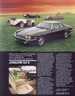 Jaguar XJ S grand touring coupe heritage ad 1980 Entertainment Collectibles