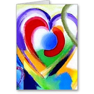 Digital color Hearts   Customize Greeting Card