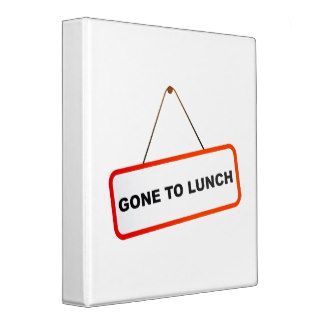 Gone to Lunch Vinyl Binder