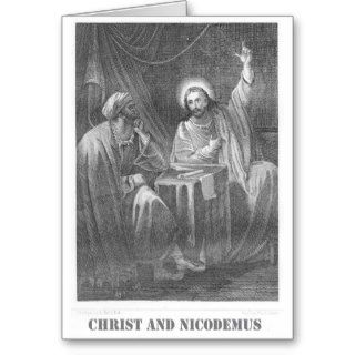 Jesus Christ and Nicodemus, 19th century print Cards