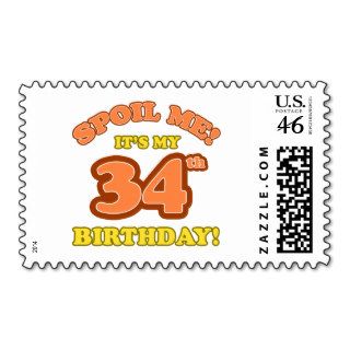 Silly 34th Birthday Present Postage Stamps
