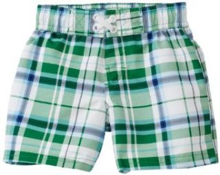 Ixtreme Baby Boys Infant Plaid Printed Board Short, Green, 24 Months Clothing