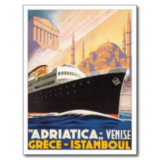 Vintage Istanbul Turkey Travel Poster Art Post Cards