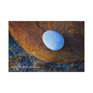 White Stone Rusty Rock Beach Life's Pleasures Gallery Wrapped Canvas