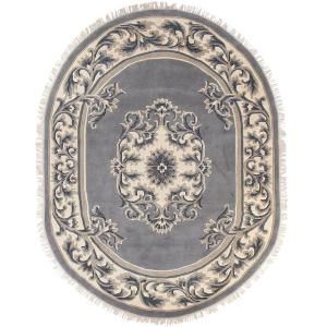 Home Decorators Collection Filigree Aubusson All Over Blue 7 ft. 6 in. x 9 ft. 6 in. Oval Area Rug 2213755320