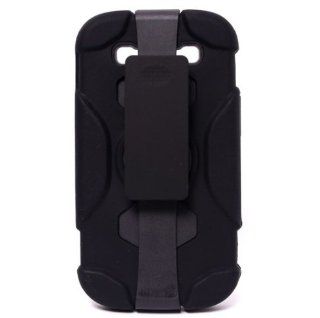 CellMACsTM Rugged Protective Hybrid Kickstand / Holster / Belt Clip Combo Case for Samsung Galaxy S3 S III   Black Cell Phones & Accessories