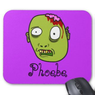 Funny Cartoon Zombie Face Personalized Name Gift Mouse Pads
