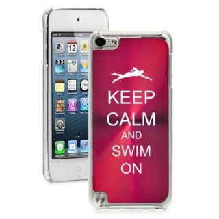 Apple iPod Touch 5th Generation Red 5B585 hard back case cover Keep Calm and Swim On Swimmer Cell Phones & Accessories