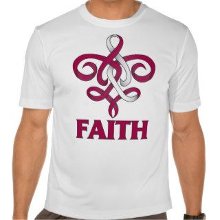 Throat Cancer Faith Fleur de Lis Ribbon T Shirt