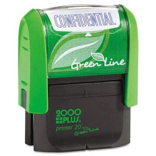 Consolidated Stamp 035346 2000 PLUS Green Line Message Stamp, Confidential, 1 1/2 x 9/16, Blue  Business Stamps 
