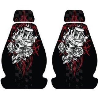 Seat Cover Low Back   Lethal Threat   Piston Skull   Pair Automotive