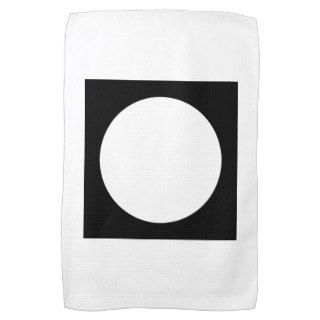 Black and White Circle, Simple Geometric Design. Kitchen Towels