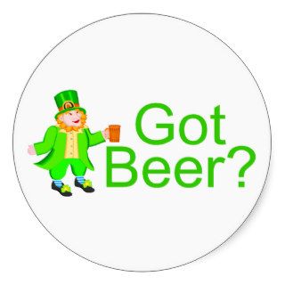 Got Beer Leprechaun Round Sticker
