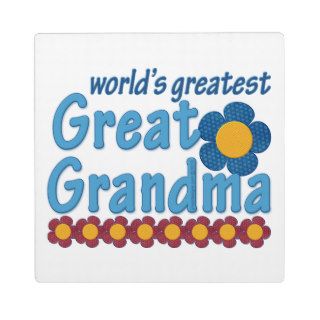World's Greatest Great Grandma Fabric Flowers Photo Plaques
